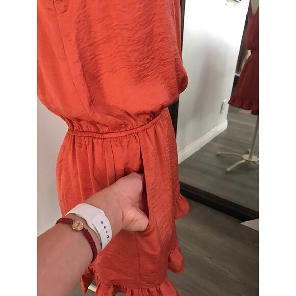 Kori American Orange Women's Sleeveless Romper with Pockets Small NWOT - Picture 5 of 8